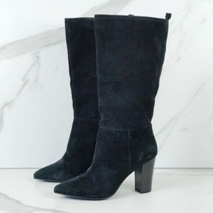 Treasure & Bond Black Pointed Toe Suede Knee High